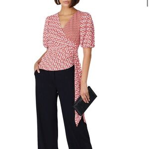 Sachin & Babi Printed Faux Wrap Top $190